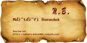 Mátéfi Benedek névjegykártya