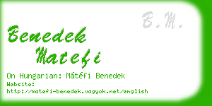 benedek matefi business card